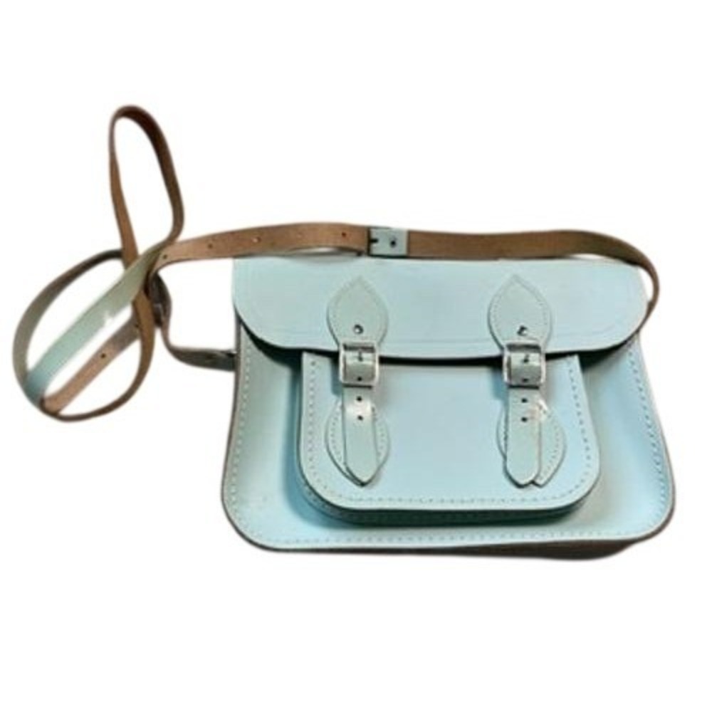 Cambridge Satchel Co Mini Crossbody Rare Mint Sage Green Leather Buckle HTF
